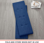 Ornavo Home 43 Inch Folding Storage Ottoman with Storage Bench, Long Large Storage Ottoman Bench, Storage Chest, Foot Rest Stool, Bedroom Bench with Storage - (Navy)