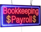 Bookkeeping Payroll Sign, 24"x12", 60x30cm, TOPKING, LED, Neon, Florescent, Signage, Signboard, Display, Billboard, Screen, Grand Opening, Gift