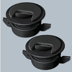 2PK Black Patented: Only Cable, Wire, Cord Management Tool-Free Self-Securing/Locking Grommet and with Cap Slider, for Walls, Ceilings, Desks - Used for All Surfaces 3/8" to 1" Thick. Made in USA