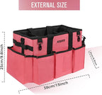 Wearable Cleaning Caddy Bag, Cleaning Caddy Supplies Organizer with Handle & Shoulder Straps for Housekeepers, Under Sink & Car Cleaning Tool Organizers with 4 Foldable Divider (RoseRed)