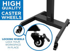 Mount-It! Electric Mobile Height Adjustable Standing Workstation with Wheels | Rolling Sit Stand Workstation with Programmable Height Adjustment Controller | 31.5 x 14.5 in Tabletop