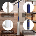 Heavy Duty Stretch Film Dispenser Pole Holder - Extra Long High Reaching Industrial Handle for Stretch Wrapping - Fits Rolls 2" to 3" Diamater Cores & Lengths from 12" to 24" - Pallet Wrap