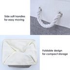 Storage Baskets 12x8x5 inch 10 Pack Fabric Baskets Foldable Storage Bins Decorative Baskets cloth storage baskets Storage Foldable Storage Bin with Rope