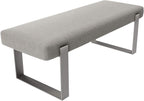 VANT Upholstered Bed Bench - Weave Moondust Grey - Brushed Nickel - Contemporary Modern, Bedroom Bench Seat, Hallway, or Entryway