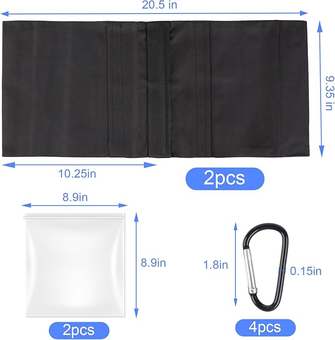 2 Pack Sand Bags, Black Sand Bags for Weight, Heavy Duty Sandbags for Umbrella Base, Photography Video Equipment, Light Tripod, Fishing Chair, Sports, Backdrop Stand, Camping, Tent