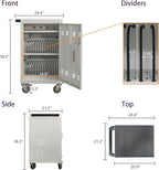 32 Devices Laptop Charging Cart with Password Lock,Tablet Storage Carts for Pad Up to 16.3" Screen,Classroom Computer Mobile Charging Station for Pads,Chromebooks,Laptops(White - Password Lock)