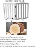 Freestanding Dog Gate Indoor, Doggie Gate Foldable Dog Gates for Doorways,Stairs or Hallways, Wooden White Pet Gate for The House, Pet Fence with Support Feet Included,24 "Height-2 Panels