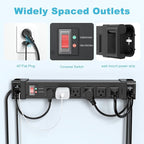 IPX6 Outdoor Power Strip Weatherproof,6 Outlet Metal Surge Protector Wall Mountable for Camping,Garden & Home,Heavy Duty 6FT ETL Certified Waterproof Extension Cord