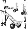Aluminum Convertible Hand Truck, 800lbs 3 in 1 Folding Dolly Cart Lightweight Frame,Heavy Duty Industrial Platform Cart Handtruck for Construction, Logistics, Shopping, Home, Office Moving (Black)
