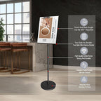 Adjustable Pedestal Floor Standing Sign Holder Stand,Outdoor Indoor Standing Display Poster Holder Stand For Businesses,Advertising,Menu,Guide signs A3(11.7x16.5in)-Black