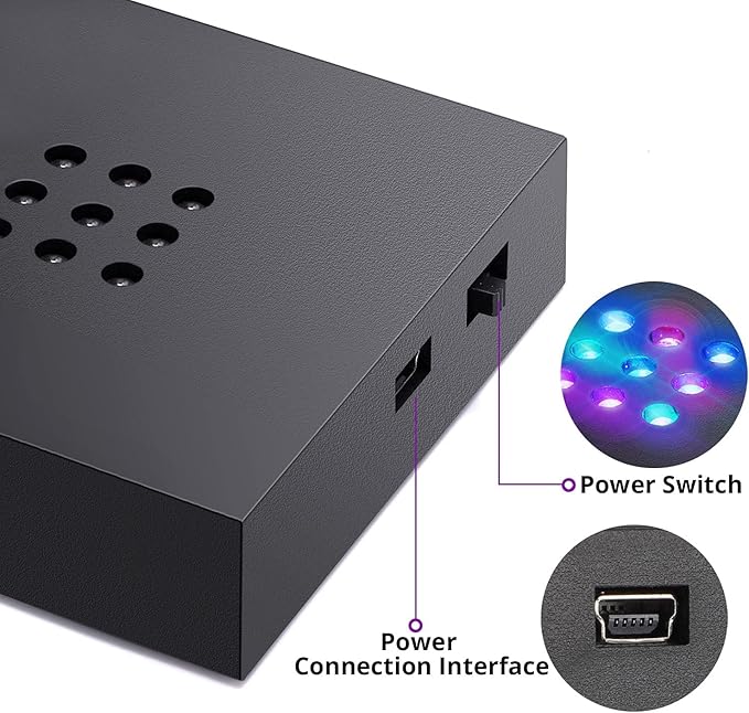 Facmogu 9 LED Lights Base for Crystal 3D Glass Art, USB/Battery Powered LED Display Base Stand, Pedestal Color Show Stand for Crystal Awards, Trophies, Statues, Figurines