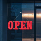 40"x14" Large LED Open Signs for Business Super Bright Unique Design Red Open Sign with Hanging Installation for Window Stores Bar Hotel Retail Shops Salon Restaurant Office