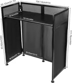 Outdoor Backyard Party Pro DJ Booth Facade+2 Scrims,82.7x44inch Folding DJ Booth DJ Facade Table Station Flat Table for Bars, Music Festivals, Weddings