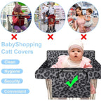 Shopping Cart Cover for Baby 2-in-1 High Chair Cover with Safety Harness Multifunctional Grey Pattern Cart Covers for Babies Soft Padded Grocery Cart Cover for Baby Boy Girl