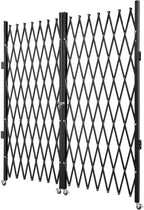 VEVOR Double Folding Security Gate, 61" H x 122" W Folding Door Gate, Steel Accordion Security Gate, Flexible Expanding Security Gate, 360° Rolling Barricade Gate, Scissor Gate or Door with Keys