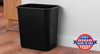 United Solutions 13 Quart / 3.25 Gallon Space-Efficient Trash Wastebasket, Fits Under Desk and Narrow Spaces in Commercial Office, Kitchen, Home Office, and Dorm, Easy to Clean, Black (Pack of 1)