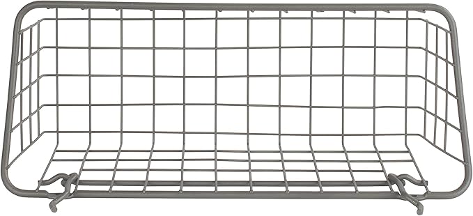 Spectrum Pegboard & Wall Mount Wire Basket Small (Industrial Gray) - Storage & Organizer for Garage, Tools, Shed, Home, Work Bench, Crafts, & More