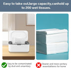 2Pcs Baby Wipes Dispenser, Wipe Holder for Baby & Adult, Keeps Wet Tissue Fresh,Easy Pull Wipes Pouch Case(Gray/Blue)