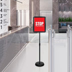 6-Packs Sign Holder Stand for Display 8.5x11 Inch - Adjustable Floor Standing Sign Holder - Pedestal Poster Stand with Vertical & Horizontal View, Indoor/Outdoor Business & Store Signage(Black)