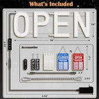 LED Open Sign for Business, exTopGoal 30"x10" Large Ultra Bright Open Signs with Remote Control, Dimmable Window Sign for Store Shop Storefront - Red&Blue