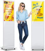MWE 32 Inch Digital Signage Diplay Touchscreen Kiosk LCD Screen Indoor Floor Standing Advertising Display Poster Interactive Display Android System with Auto Media Player-White