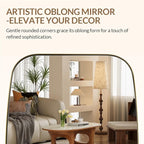 ANDY STAR 24x48 Gold Bathroom Mirror, Oblong Brass Mirror with Stainless Steel Metal Frame, Brushed Gold Oval Vanity Mirror for Over Sink, Modern Anti Rust Wall Mounted