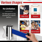 DuraSteel Wall Mount Crowd Control Retractable Belt Barrier- 9.2 Ft Blue Retractables Barrier Belt w/Stainless Steel Casing - Do Not Enter Crowd Control Barriers NOT Stanchions with Retractable Belts