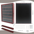 GMFrames 12x16 Wooden Shadow Box Frame with Removable Shelves Deep Display Case for Military Medals Keepsakes Cherry