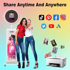 HARZHI 38'' LCD Screen Portable Photo Booth Compatible with Any Ipad, 1080P Intelligent Split Screen Ipad Photo Booth LCD for Wedding Party Software APP Control LCD Ring Light, Flight Case White