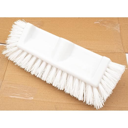 SPARTA Multi-Level Tile Scrub Brush 12" Wide Brush Head, Heavy-Duty Tile Cleaning Brush with End Bristles for Commercial Tiles, Tubs and Floor, Plastic, 12 Inches, White, (Pack of 12)