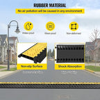 VEVOR 3-Channel Rubber Cable Protector Ramps Heavy Duty 44000Lbs Load Capacity Cable Wire Floor Cord Cover Ramp Speed Bump Driveway Hose Cable Ramp Protective Cover