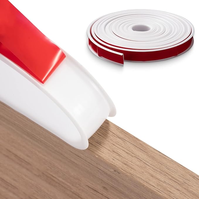 U-Shape Edge Banding, 9.8 ft TPE Self Adhesive Veneer Edging Trim Flexible Edge Protector, Furniture Edge Strip for Countertop Table Cabinets Shelves Restoration (White, 3m×30mm)