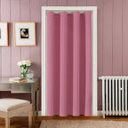 ChrisDowa Blackout Door Curtains for Doorway Privacy, Grommet Closet Curtains for Bedroom Closet Door, Thermal Insulated Temporary Doorway Cover Room Divider Drapes (1 Panel, Pink, 34 x 80 Inch)