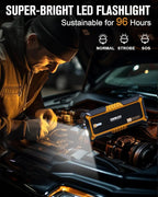 GOOLOO 4000A Peak Car Jump Starter 12V Auto Battery Booster SuperSafe Lithium Jump Box for All Gas, Up to 10.0L Diesel Engine, Portable Power Pack with USB Quick Charge and Type C Port, Orange