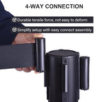 OangeStar 6 Packs Crowd Control Stanchions w/10ft Retractable Belt, Crowd Control Barriers Set w/Water Filled Base, Ideal for High Traffic Areas
