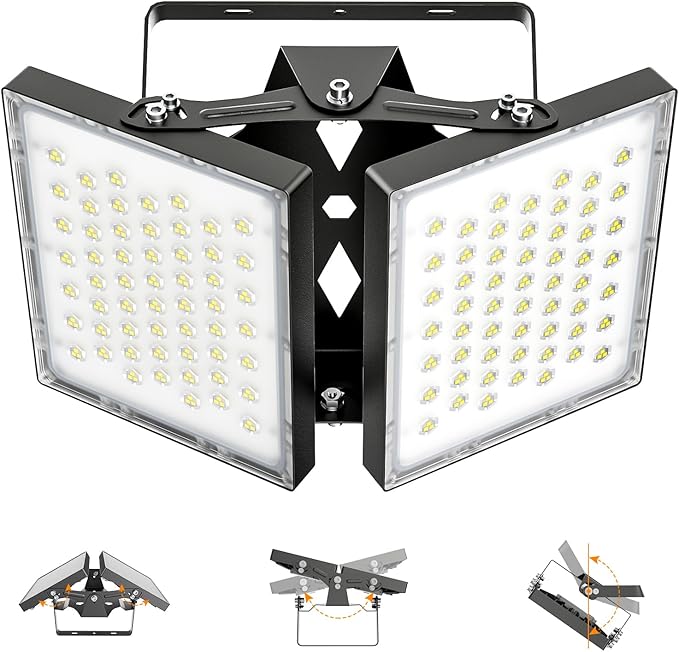 2025 Elite New Upgraded LED Flood Light Outdoor 200W 30000lm Stadium Flood Lights, 5000K Daylight White, IP66 Waterproof Adjustable Floodlight for Street, Parking Lot