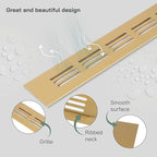 Vent Systems 11.81 x 1.57 (Outer Size) Air Supply Ventilation Grille - Gold Aluminum Rectangle Intake/Exhaust Door Vent Deflector - HVAC for Home Improvement Floor, Wall Duct Cover
