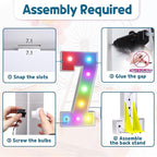 imprsv 3FT Colorful Marquee Numbers,18 Colors with Remote, Light Up Numbers 7 for 7th 70th Birthday Decorations Anniversary Party Decor, Pre-Cut Foam Board Kit, Mosaic Sign for Balloon