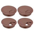 PATIKIL 3 Inch Desk Grommet, 4Pcs Cable Grommet Wire Management Cable Hole Cover Cord Organizer for Office Home Table Countertop, Brown