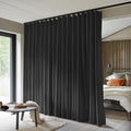 Room Divider Curtains Total Blackout Privacy Curtain Panel Room Thermal Insulated Noise Reduction Curtains for Bedroom Window Living Room Ceiling Track Curtain W 15 ft × H 9 ft Black