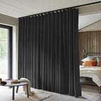 Room Divider Curtains Total Blackout Privacy Curtain Panel Room Thermal Insulated Noise Reduction Curtains for Bedroom Window Living Room Ceiling Track Curtain W 10 ft × H 8 ft Black