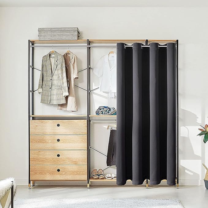 ChrisDowa Blackout Door Curtains for Doorway Privacy, Grommet Closet Curtains for Bedroom Closet Door, Thermal Insulated Temporary Doorway Cover Room Divider Drapes (1 Panel, Dark Grey, 42 x 80 Inch)