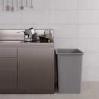 35 Gallon Gray Square Commercial Trash Garbage Can | Outdoor Office Restaurant School Kitchen