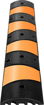 VEVOR Rubber Speed Bump (2 Pack) - 6 FT Heavy Duty 22,000 lbs Capacity for Road & Driveway, 72.8" x 12.2" x 2.2" Modular Traffic Hump, 2 Channel Floor Cord Cover for Asphalt, Concrete, Gravel