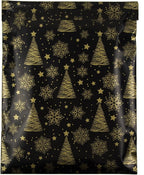 Inspired Mailers - Holiday Poly Mailers 10x13-100 Pack - Christmas Trees and Snowflakes (Black/Gold) - Mailing Envelopes - Christmas Mailers