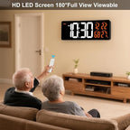 Large Digital Wall Mount Clock 17.3" Led Large Display with Jumbo Number, 8 Color Modes Atmosphere Lights, Auto-Dimming/DST, Count Down/Up Timer for Classroom Living Room Gym Gift for Senior Mom Dad