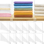12 Pack Acrylic Shelf Dividers,Clear Acrylic Divider for Clothes/Purses,Wood Shelf Closet Separators,Shelf Divider Closet Organizer,Shelf Separators in Bedroom Kitchen Office Cabinets Storage