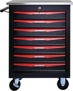7 Drawer Rolling Tool Chest with Locker, 22.2" D Metal Movable Lockable Tool Cart Box Multi-Functional Hardware Storage Cabinet Box for Warehouse Basement Home Pantry Garage