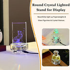 IFOLAINA Crystal LED Light Base Multicolor Changing Pedestal Color Show Stand Lighted Display Plate AC Power for 3D Glass Art Round Light Base