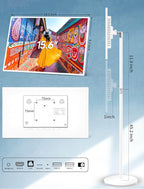 15.6" Digital Signage with 10000mAh Battery, Capacitive Touchscreen Advertising Display, Adjustable Stand, Android 11 Commercial LCD Monitor with Auto Play, Wireless Screen Mirroring, 2+32GB, White